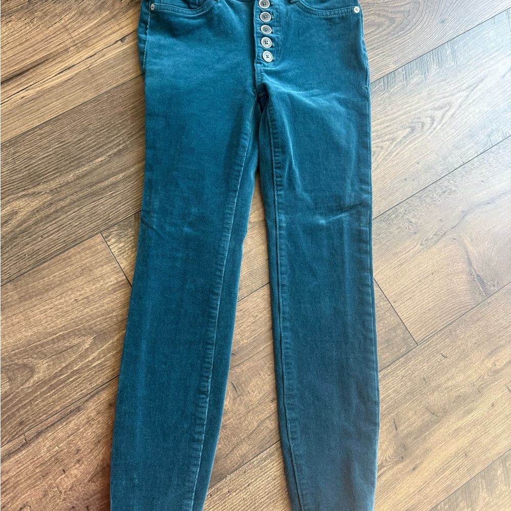 Anthropology Pilcro Women's Blue Teal Corduroy Jeans